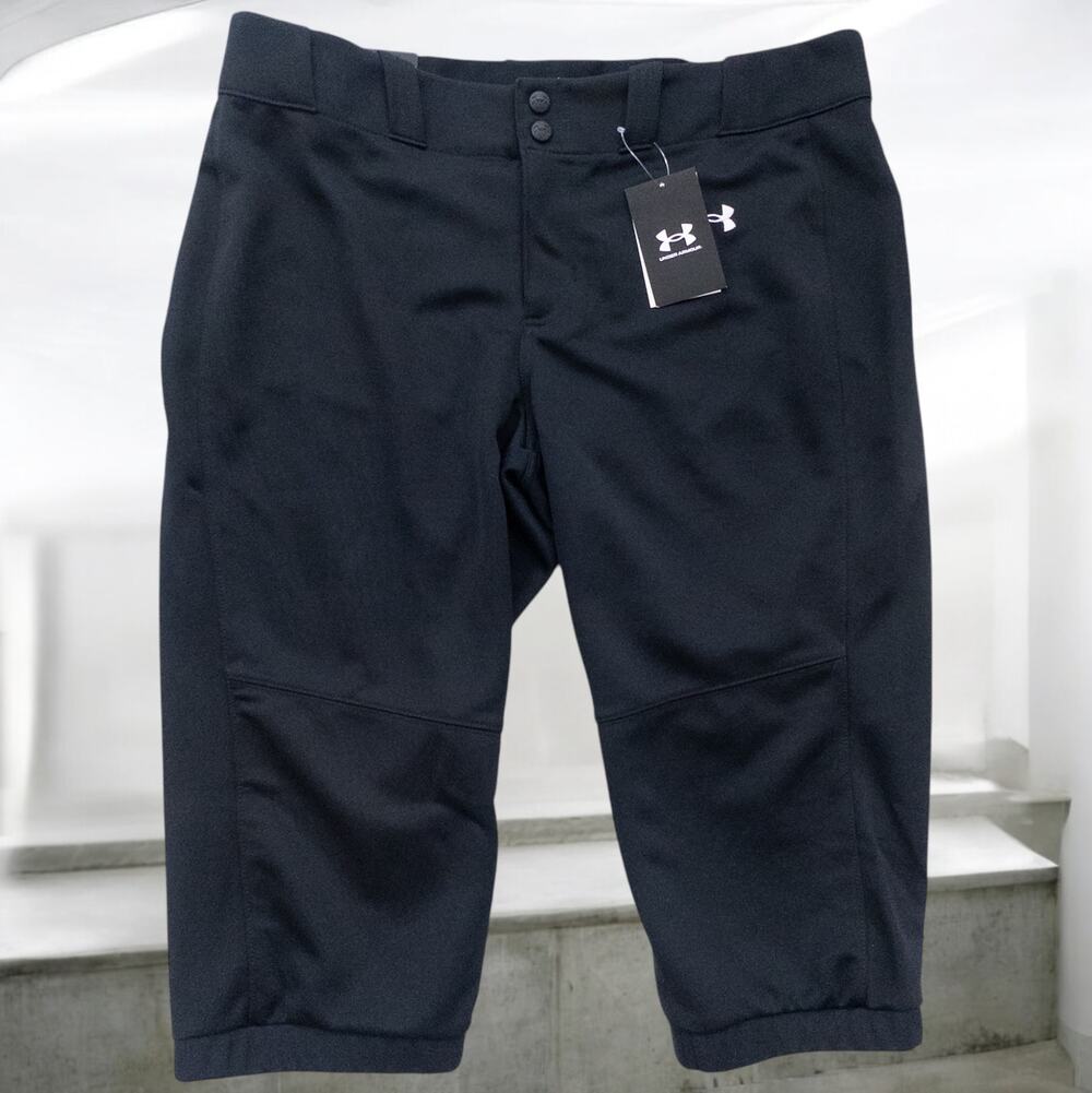 Under Armour Utility Softball Pants Women's XL Black Cropped Loose Fit NWT